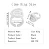 300 PCS Glue Rings for Eyelash Extension,Heart Glue Rings for Lash Eyelash Extension Supplies, Lash Glue Rings Smart Glue Cups Eyelash Glue Holder, Blossom Glue Ring Fan Fanning Glue Cups, White