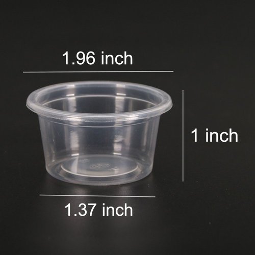 SLSON 100 Pack Gecko Food and Water Cups Gecko Ledge Cups Reptile Worm Bowl Mealworm Feed Feeder for Lizard Leopard Gecko Crested Gecko and Other Small Pets, 1 Oz