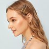 COORWEEL 2 PCS Glitter Geometric Bangs Hair Clips for Women Daily Elegant Crystal Hair Accessories