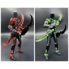 T13 Action Figure Set (Assembly Completed), 3D Printed Multi-Jointed Movable Titan 13 Lucky Dummy 13 Mobile Robot, Nova 13 Action Figures Desktop Decorations for Game Lovers Toy (Black Red Green）