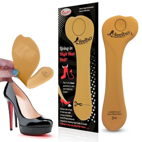 Heelho High Heel Inserts & Pads - Metatarsal Pads Offload Pressure Pain and Ball of Foot Adhesive Shoe Inserts for High Heels and Uncomfortable Shoes - Ball of Foot Cushions for Women (Shoe Insoles)