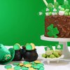 Gejoy 200 PCS St. Patrick's Day Shamrock Coins 3-Leaf Clover Good Luck Coins Green and Gold Coins Plastic Table Sprinkles with Shamrocks Drawstring Bag for Party Supplies