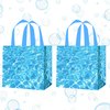 C L cooper life 12pcs Ocean Wave Gift Treat Bags with Handles Summer Beach Pool Party Grocery Shopping Bags Under The Sea Theme Non-Woven Bag for Ocean Birthday Party Baby Shower Supplies