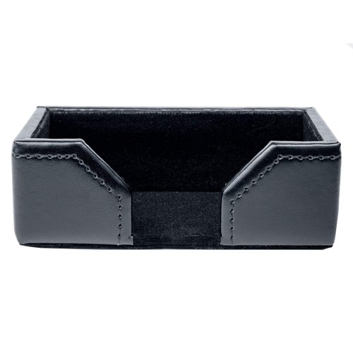 Dacasso Black Bonded Leather Business Card Holder
