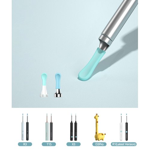 Bebird Ear Cleaner Replacement Tips, 8 Pieces Waterproof Silicone Ear Spoon for Ear Wax Removal Endoscope, BEBIRD Original Ear Cleaner Tips Set for W3/R3/T15/X3/D3Pro/R1 (New Spiral Structure)