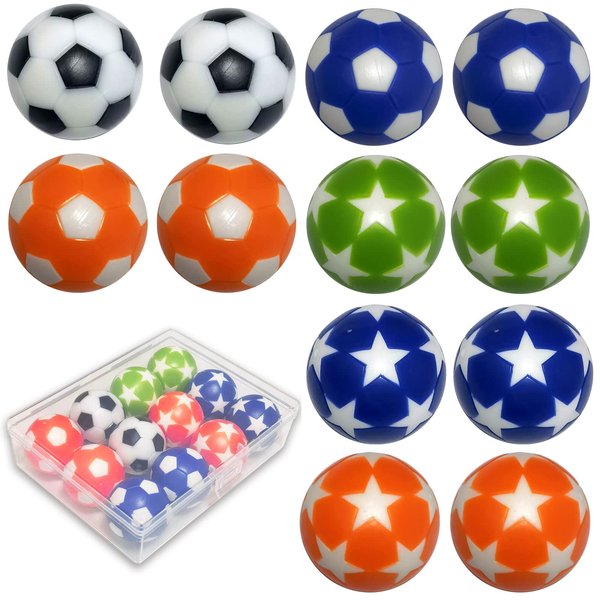 Joovon 1.42 Inch Foosball Table Balls 1.26 Inch Foosball Balls for Foosball Tabletop Game Foosball Ball Accessory Replacements Multicolor with The Plastic Box