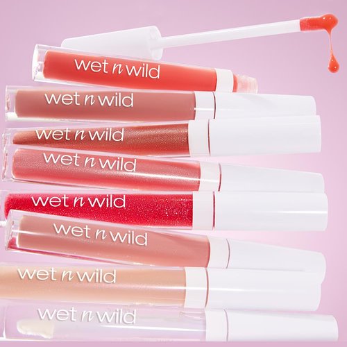 wet n wild MegaSlicks Lip Gloss, Ultra-Glossy, Vitamin-E Enriched, Ultra-Gloss High Shine Moisturizing, Cruelty-Free & Vegan - Wined and Dined