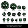 Poludie 15 Pieces Complete Polyhedral DND Dice Set D3-D100 Spherical D&D Dice Set with Dragon Eye Dice Bag, D100 Dice for Dungeons and Dragons, RPG, MTG Table Games(Black w/Green Numbers)
