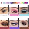 UNIQUE2U Matte Liquid Eyeliner 6 Pieces 6 Colors Professional Bright-colored Long Lasting Waterproof Eyeliner Eye Liner Pen Set, Best Liquid Eyeliner