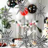Black And White Checkered Balloon One-Piece Explosion Star Balloon 4D Checkerboard Race Car Birthday Supplies Racing Party Decoration, 6 Pack Black White Checker Spike Balloons With 14 Pointed Cone