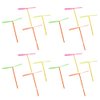 Kisangel Dragonfly Action Figure 40Pcs Plastic Dragonfly Toy Dragonfly Hand Rub Plastic Propeller Bamboo Dragonfly Copter for Outdoor Indoor (Random Color) Toy Helicopter