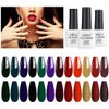 AIMEILI Fall Gel Nail Polish Red Glitter Emerald Green Black Golden Nail Polish Gel Gifts for Women, Set of 12pcs X 8ml - Kit Set 5