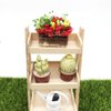 Dollhouse Decoration Plant Pots Miniature Green Potted Miniature Bonsai Model Dollhouse Accessories Decor,1 12 Scale Doll House Miniature Plant Model (Flowers in The Bed)