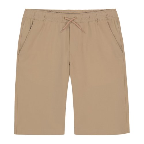 Nautica Boys' Big School Uniform Jogger Shorts, Elastic Waistband with Drawstring Closure, Wrinkle & Fade Resistant Fabric, Lowell Khaki, 12