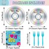 96Pcs 90's Party Paper Plates and Napkins for Retro 90s Theme Birthday Party Supplies 90's Mix CD Themed Paper Dessert Plates I Love The 90s Tableware Set for Men Women 24 Guests Party Decorations