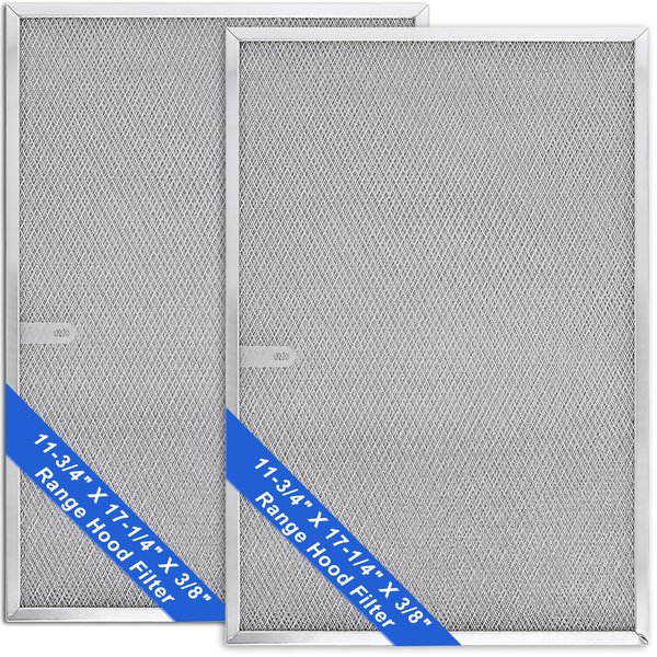 Wadoy BPS1FA36 Range Hood Filter 11-3/4" X 17-1/4" X 3/8", 2 Pack Aluminum Mesh Grease Range Hood Filter with Blue Protective Film (𝐂𝐚𝐧 𝐛𝐞 𝐭𝐨𝐫𝐧 𝐨𝐟𝐟) Compatible with Broan Nutone 99010300E