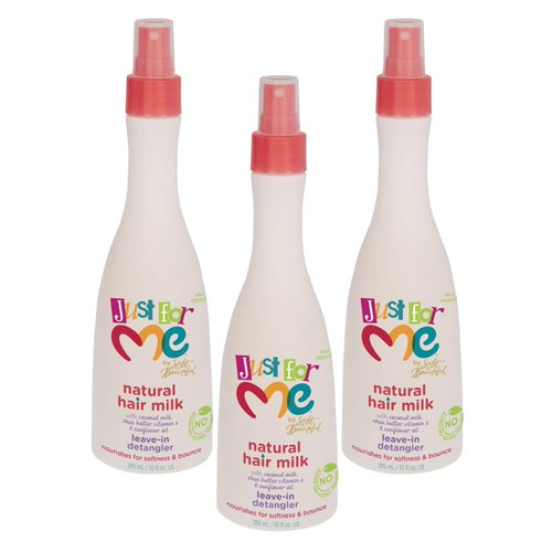 Just for Me Natural Hair Milk Detangler (3 Pack) - Detangles & Helps Prevent Breakage, For All Hair Textures, Contains Coconut Milk, Shea Butter & Sunflower Oil, Restores Moisture, Shine, 10 oz