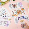 gisgfim 12 Sheet Butterfly Rub on Transfers for Glass,UV DTF Cup Wrap Transfer Stickers Butterfly Floral Wrap Transfers Decals for 16Oz Glass Cups Furniture Craft Wood DIY Crafts