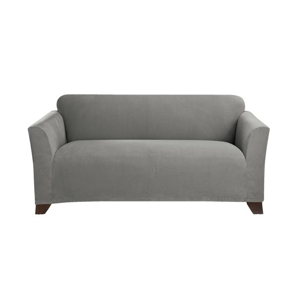 SureFit Stretch Morgan 1 Piece Loveseat Slipcover in Gray,Grey