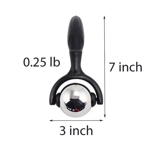 Vinyl Quote Me Roller Massage Ball - Ergonomic Handle Cold Warm Compression Temperature Keeper Stainless Steel Muscle Pain Relief Body Neck Shoulder Back Leg Calf Therapy Ice Heat Hot-Roller Stick