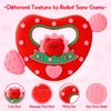 NPET Valntines Baby Heart Teether, Cute Love & Bear Teething Toy Red Heart Baby Toy 3-12 Months Infant Teething Toy, Baby Valentines Gifts Birthday Gifts for Baby Teething Toy with Love Valentine Toy