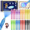 inkipen Invisible Ink Pen 24Pcs,Spy Pens with UV Light,Magic Marker for Secret Message,Classroom Prize for Students, Birthday Party Favors for Girls Boys,Kids Christmas Gift Stocking Stuffers