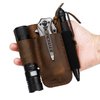 EASYANT Men Leather EDC Organizer Sheath Handmade Tactical Tool Pouch Holster with Belt Clip Brown