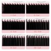 NATUHANA Round Eyelash Extensions 0.12mm B Curl Russian Single Lash 8-15mm Mixed Tray Professional Lash Supplies,Classic Individual Lash Extensions 16Rows/Case Matte Black (black;0.12 B, 8-15 MIX)