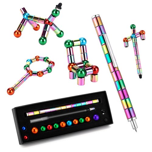 Akmncunem Magnetic Pen, Fidget Pen Toy,Decompression Magnetic Fidget Toy Pen Gifts,Gift for Teenage Boys/Girls，Toy for Ages 3-8，Novelty Toy Gift for Kids or Friends (color)