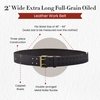 Style n Craft - 2" Wide Extra Long Full-Grain Oiled Leather Work Belt, Durable and Rugged Belt, Dark Brown (#74053)