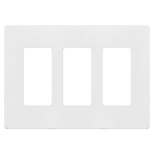 ENERLITES Screwless Decorator Wall Plate Child Safe Cover, Size 3-Gang 4.68" H x 6.53" L, Unbreakable Polycarbonate Thermoplastic, SI8833-W, Glossy, White