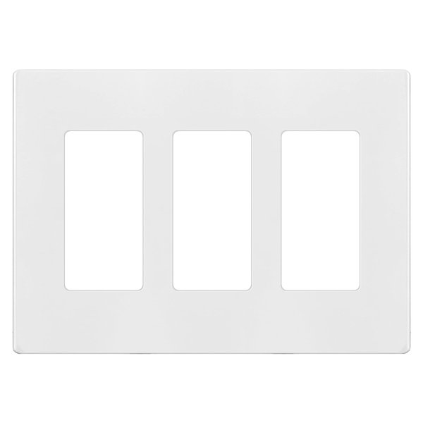 ENERLITES Screwless Decorator Wall Plate Child Safe Cover, Size 3-Gang 4.68" H x 6.53" L, Unbreakable Polycarbonate Thermoplastic, SI8833-W, Glossy, White
