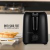 OVENTE Electric 2 Slice Toaster Machine with 6-Shade Toast Settings, 700W Power, Removable Crumb Tray and Compact Design Perfect for Toasting Bread, Bagels, Waffles and Puff Pastry, Black TP2210B