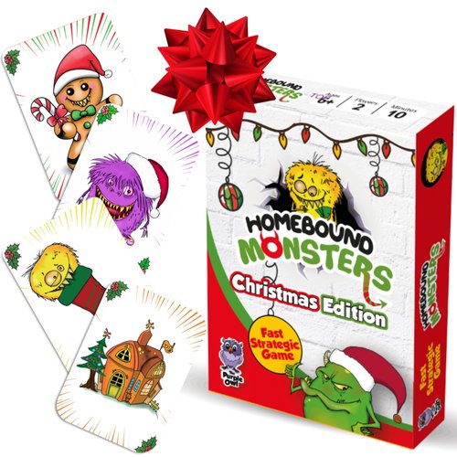 Strategic Family Card Games – Homebound Monsters – Christmas Edition. Easy and Fun Family Card Games for Kids and Adults. Small Stocking Stuffers for Kids 8-12. Kids card games |Ages 6+