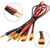 HIRCQOO 3Pcs RC Banana Plugs 4mm Bullet Connector to XT30 Plug Adapter 16AWG 30CM (11.8inch) Charging Cable for RC Helicopter Quadcopter LiPo Batteries Vehicle Adapter Lead