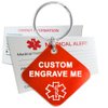 My Identity Doctor - Custom Engraved Medical Alert Keychain, Square Aluminum