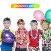 HongyiTime 56 Counts Hawaiian Leis, Luau Party Supplies of Elastic Flowers Necklaces, Headbands and Wristbands - Tropical Hawaiian Decorations, Beach Party Decorations, Birthday Party Favors