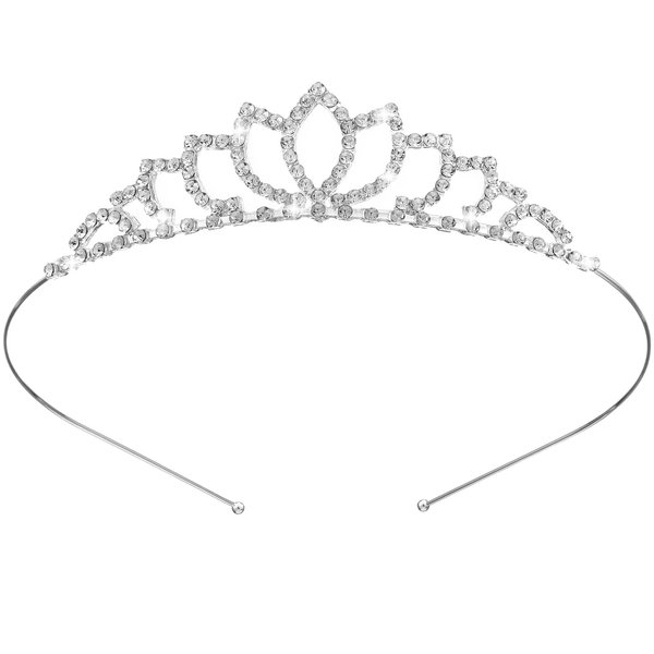 Wedding Tiara Bridal Rhinestone Decor Hairband Crystal Tiara Crown Princess Headband for Birthday Party, Wedding, Prom, Pageant, Halloween, Sliver