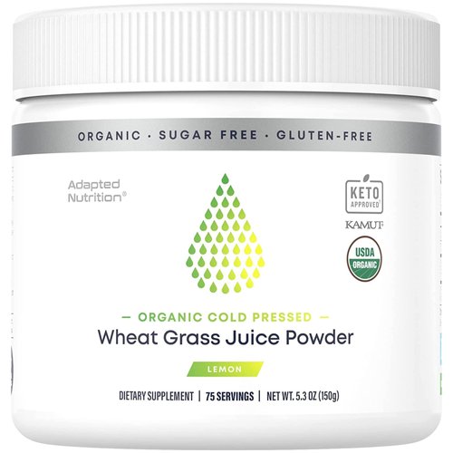 Organic Wheatgrass Juice Powder with Kamut | 75 Servings | Chlorophyll & Trace Minerals | No Maltodextrin & Sugar | Delicious Lemon Flavor