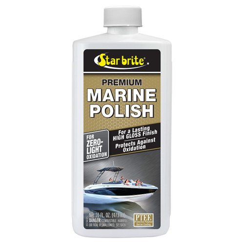 STAR BRITE Premium Marine Polish - Maximum UV Protection & High Gloss Finish - UV Inhibitors Stop Fading, Chalking & Oxidation While Repelling Water, Stains & Marine Deposits - !6 Ounce (085716)