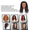 Morris Mannequin Head 100% Real Hair Training Head Manikin Head Cosmetology Doll Head for Hairdresser Practice HairStyling Braiding with Clamp Stand (16 Inch)