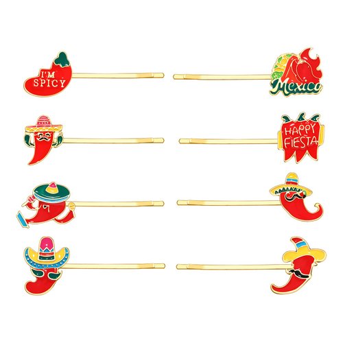 Cinco De Mayo Hair Accessories Colorful Enamel Mexico Hairpins Funny Fiesta Hair Clips Cute Cinco De Mayo Hair Clips