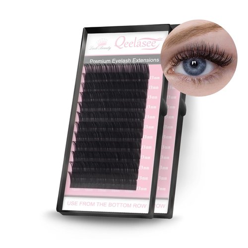 Qeelasee Eyelash Extensions Fake Mink Individual Lashes 0.05 D Curl 15mm Volume Eyelash Extension Salon Use… (D, 15mm)