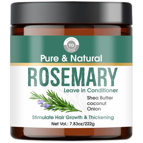 Rosemary oil hair Growth Leave in Conditioner - 7.83 floz/222g- Strengthen Grow, Thickening & Restore hair I Onion Oil, Coconut Oil, Shea Butter, Vitamin E