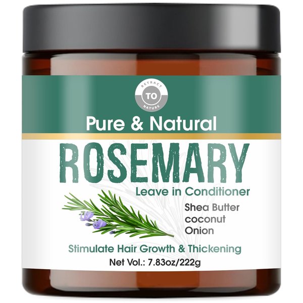 Rosemary oil hair Growth Leave in Conditioner - 7.83 floz/222g- Strengthen Grow, Thickening & Restore hair I Onion Oil, Coconut Oil, Shea Butter, Vitamin E