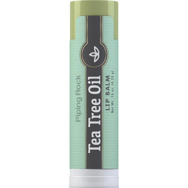 Piping Rock Tea Tree Oil Lip Balm | 0.15 oz | Moisturizing and Soothing | Non GMO, Gluten Free