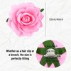 inSowni 9 Pieces Decorative Pink Mexican Rose Flower Brooches Hair Clips Barrettes Wedding Party Prom Floral Alligator Duckbill Hair Pins Accessories for Women Girls