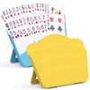 RESOVO Playing Cards Holders Stands Decks w/Foldable Tabletop Stand, 3 Layers Design for Poker UNO Cards, Playing Card Accessories, Set of 2 (1 Blue + 1 Yellow)