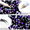 AUREHEN 15000PCs 2-6MM Purple Series Resin Flat Back Rhinestones, Round Non Hotfix Jelly & Silver Bottom Resin Rhinestones Nail Gems Stones with Tweezer & Picker Pen for Nail Art Tumblers & DIY Crafts