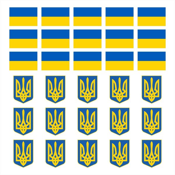 Womaha 30 Sheets Ukraine Flag Temporary Tattoos Fans Face Tattoo Stickers for Adults Kids Group Activity Props